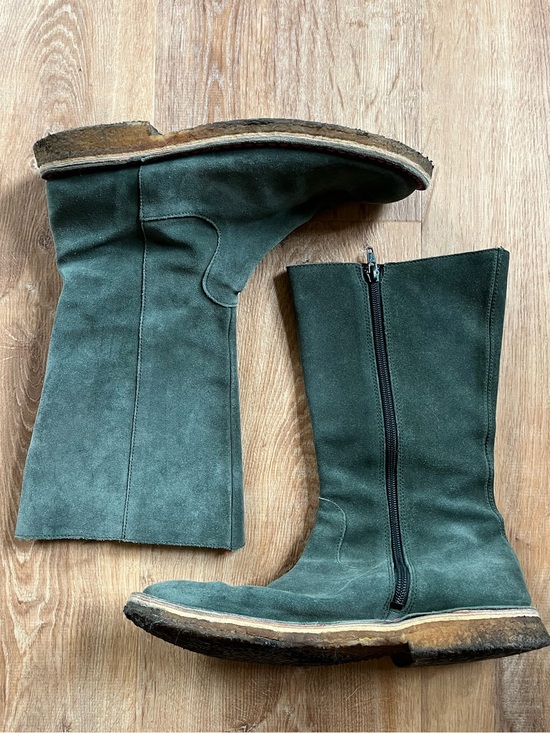 Camper Shoes - Camper Blue Leather Mid-Calf Zip Boots